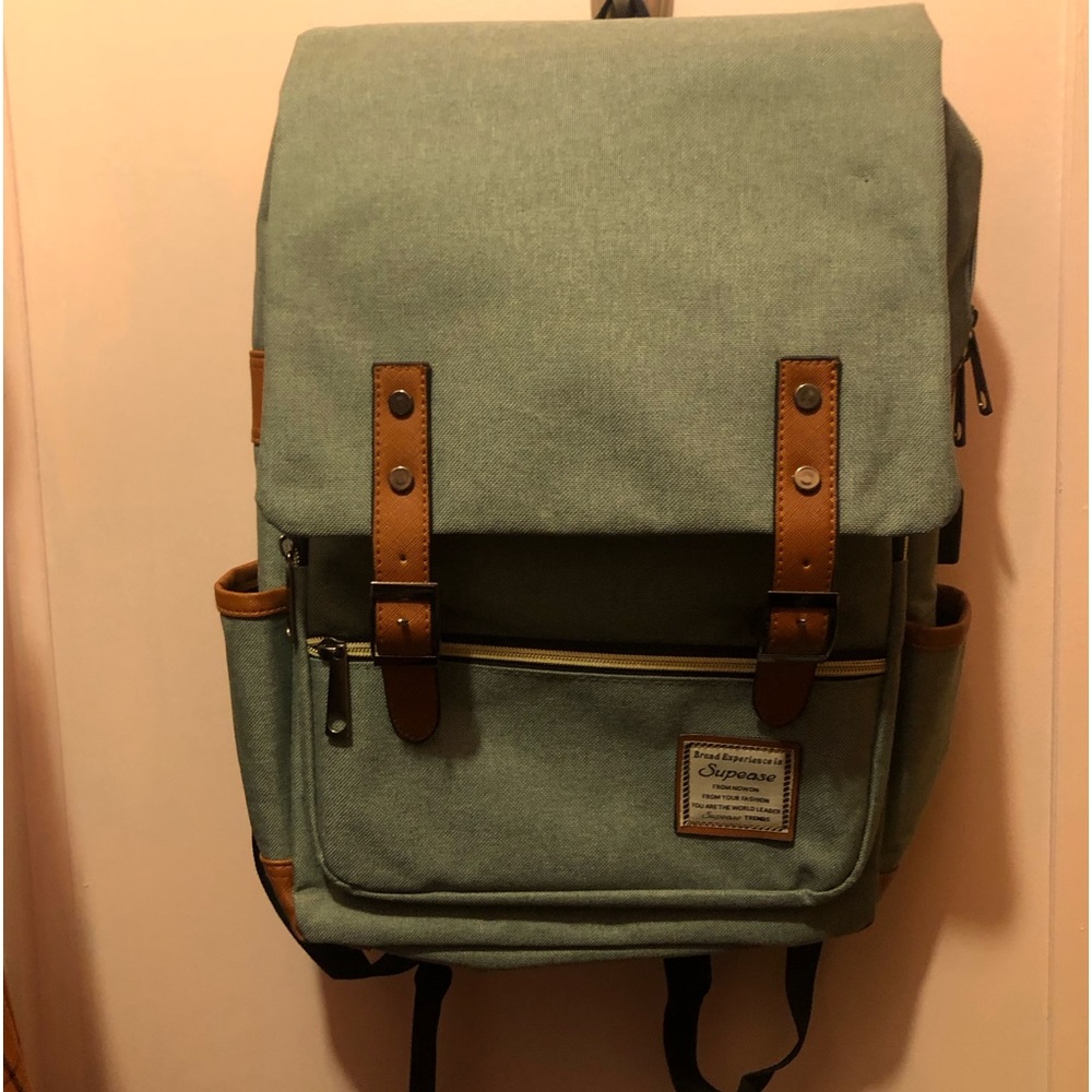 Belted Blue Backpack